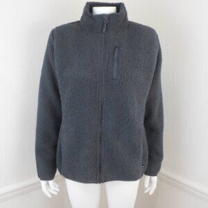 Eddie Bauer Womens Full Zip Fleece Jacket Solid Blue Gray CHOOSE SIZE